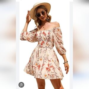 Floral Off-Shoulder Dress Exlura
